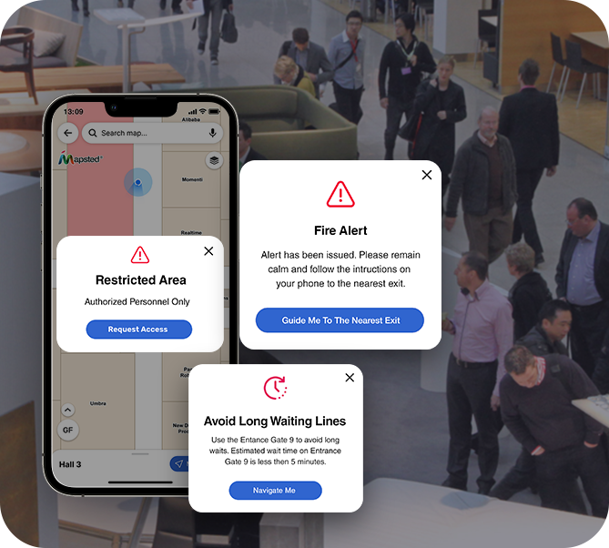 Event staff dashboard for tagging maintenance issues and sending emergency safety alerts